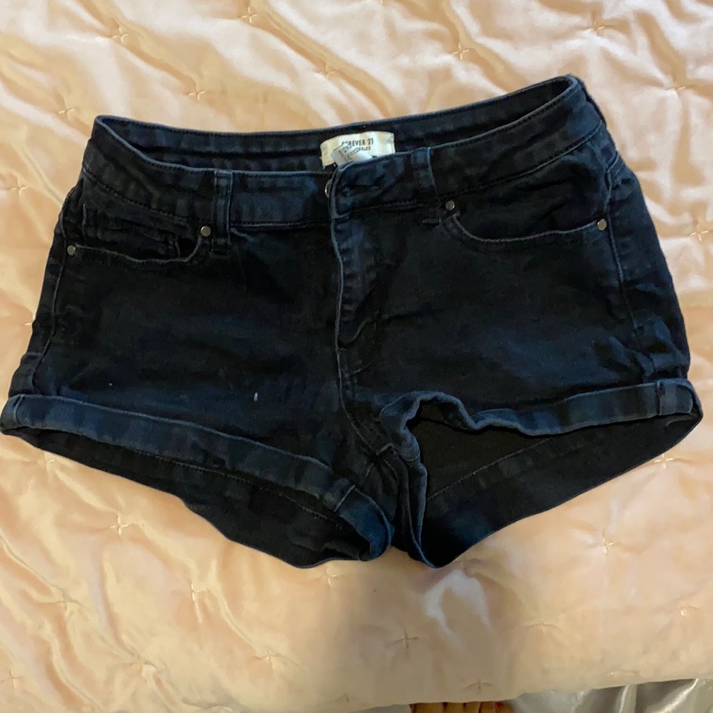 Super short black jean shorts